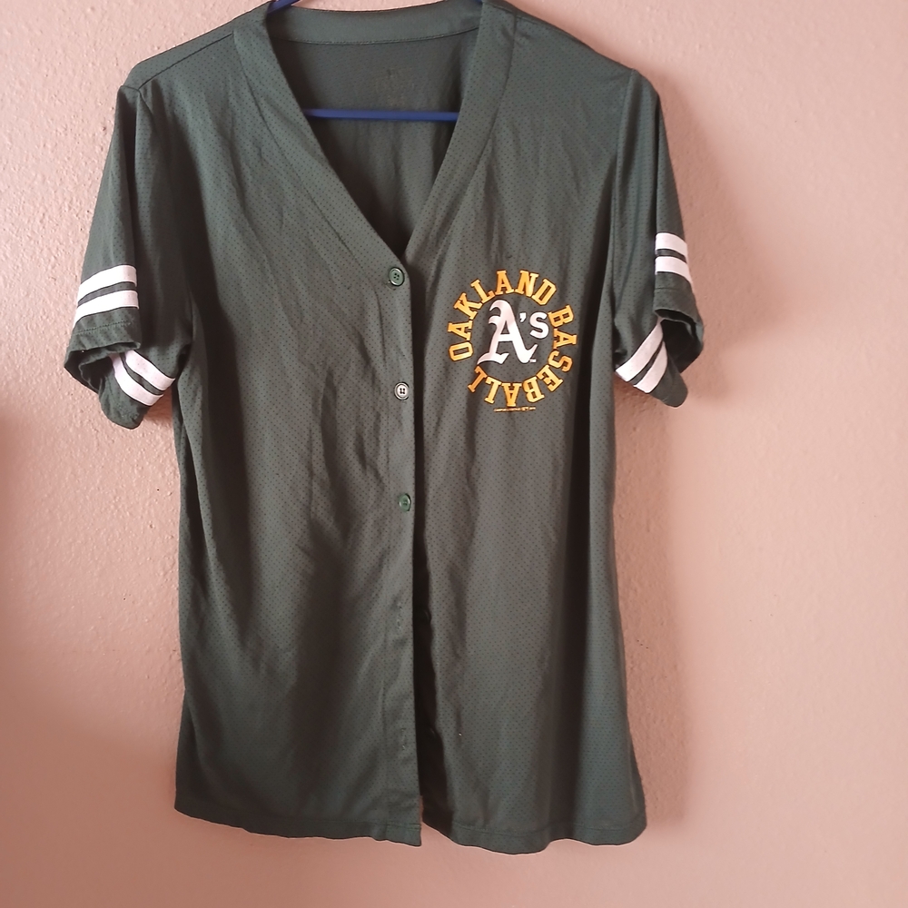 Oakland Athletics A’s Green Button-Up Baseball
